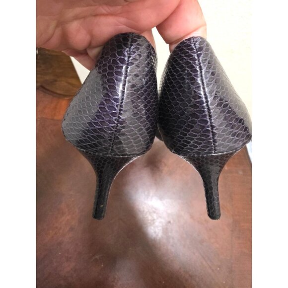 Abella True Comfort Women's Purple Snakeskin-Pattern Pointed-Toe D'Orsay Heels S - Picture 7 of 12